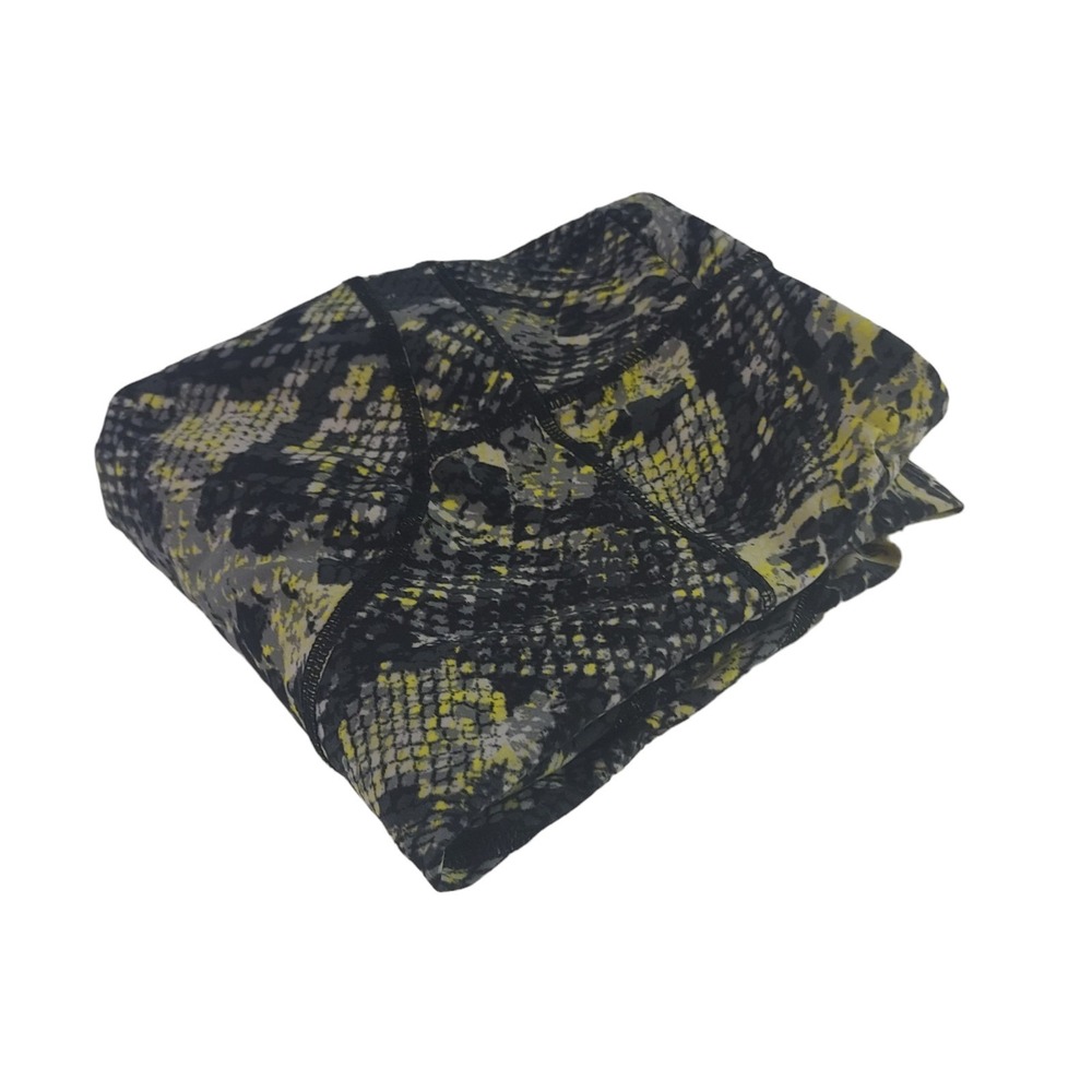 Sweaty Betty Power Leggings XS Yellow Grey Snakeskin Print Full Length 27in